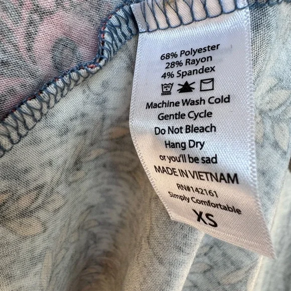 Brand New LuLaRoe XS Grey-Blue with Orange, Black & Goldenrod Floral Carly Dress - Picture 5 of 8